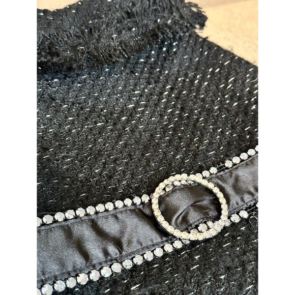Dog Sparkly Jacket with Bling Belt Dress Costume Outfit Pet Fashion Black Sz M - Picture 2 of 8